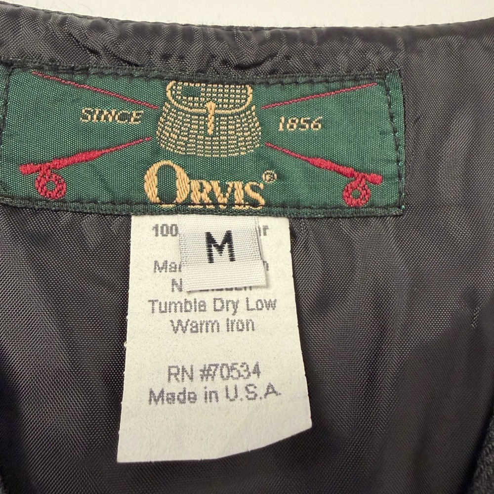 Orvis Mens Worsterlon Vest Charcoal Gray Button Front Made in USA Size M NWT - Picture 6 of 7